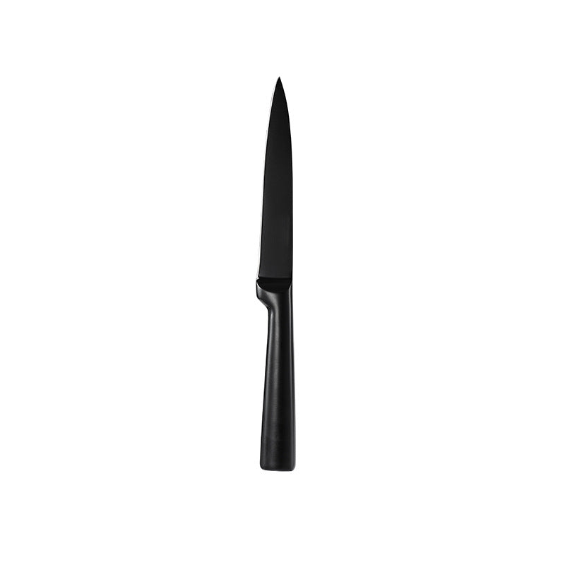 Elevate Your Culinary Skills with the Stainless Steel All-In-One Black Blade Non-Stick Kitchen Knife Set