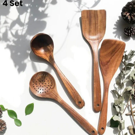 Elevate Your Cooking Experience with Our Premium Wooden Spatula Kitchenware Set