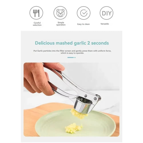 Effortlessly Crush Garlic with Our Stainless Steel Manual Garlic Smasher - Perfect Kitchen Tool for Flavorful Cooking!