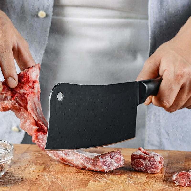Elevate Your Culinary Skills with the Stainless Steel All-In-One Black Blade Non-Stick Kitchen Knife Set